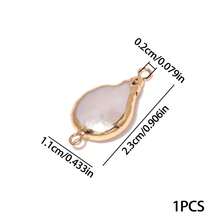 双孔金边天然不对称仿珍珠巴洛克风格贝壳珠吊坠 DIY 珠宝耳环配件 - Beads - 查看 13