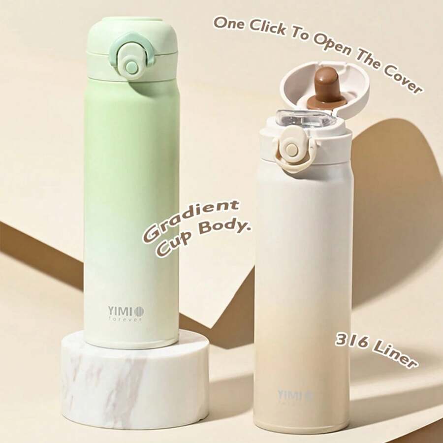 500ml Large Capacity Thickened 316 Stainless Steel Vacuum Thermal Insulation Portable Tumbler  Water Bottle Coffee Cup