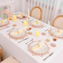 Pack Of 18 Rose Gold Placemats Bulk Metallic Pressed Vinyl For Dinning Table Mats Round Floral Charger Decoration For Weddings Christmas Holiday - Gold - View 6