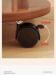 1pc Vintage Industrial Rolling Edge Table - Space-Saving Movable Side Table With Locking Casters, Suitable For Small Spaces | Multifunctional Nightstand, Coffee Table And Plant Stand | Farmhouse Apartment Decor - Multicolor - View 7