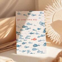 1 pieza de impresión artística en lienzo, Pez, Pez rojo, Pez azul, Cita, Ve por tu propio camino, Acuarela, Patrón, Pintura enmarcada en madera (1) Grosor 2,5 cm / 1 pulgada - Decoración para el hogar para todas las ocasiones, regalo ideal para Año Nuevo, San Valentín, Acción de Gracias, Pascua, Navidad, Decoración de paredes estética, Decoración de pared de arte, Regalo perfecto, Decoración de otoño e invierno para la pared, Decoración de sala de estar, Decoración de dormitorio, Decoración de cocina, Decoración de entrada, Decoración de baño, Pintura mural directa, Póster de pintura mural de alta calidad, Decoración moderna para el hogar lista para colgar - Multicolor - Ver 3