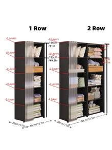 1pc Portable Closet Organizer, Multifunctional Cube Bookcase, Storage Shelves With Curtain, 31.5"W X 15.7"D, Freestanding Assembly, For Bedroom, Living Room, Kitchen, Office, Holidays, Christmas Gift