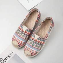 Canvas Flat Bottomed Fisherman Shoes Mesh Fabric Breathable Comfortable Fashionable Printed Upper Casual Board Shoes