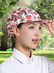 1pc Floral Printed Polyester Hair Band, Soft, Sweat-Absorbent, Dustproof, Adjustable, Breathable, , Washable, Oil-Resistant, Non-Pilling, Well-Crafted, Suitable For Restaurant, Kitchen, Workshop, Travel, Fashion, Work