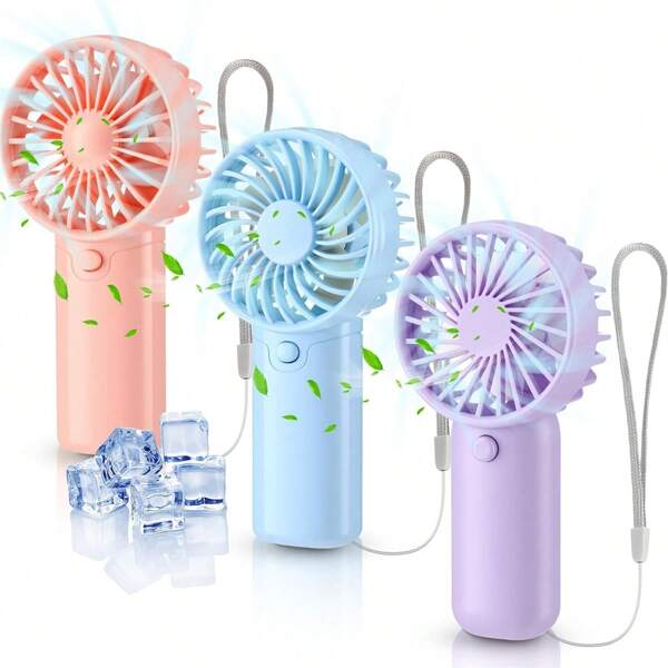 1 Stück batteriebetriebener Mini-Handventilator, 1,5V AAA Batterie betrieben, tragbarer persönlicher Ventilator für Sommer, Strand, Innen- und Außenbereich, Geschenk (pink, blau, grün, weiß), Batterien nicht enthalten