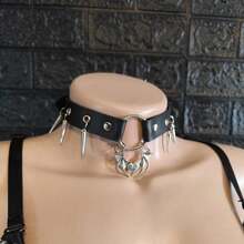 KHATY KANE CHOKER Heart PU Leather - Black - View 6