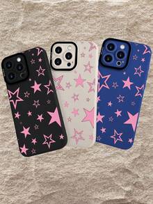 GALLAPLE Y2K Pink Star Pattern Phone Case,Retro Aesthetic Protective Cover Compatible With IphoneX/XS/XS Max/11/11pro/11promax/12/12pro/12promax/13/13pro/13promax/14/14plus/14pro/14promax/15/15plus/15pro/15promax/16/16plus/16pro/16promax/16e