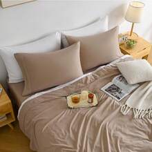 Juego de sábanas de taupe para cama de tamaño completo - Juego de sábana ajustable y fundas de almohada de bolsillo profundo - 4 piezas de sábanas de microfibra suaves y con sistema de enfriamiento para cama doble - Multicolor - Ver 2