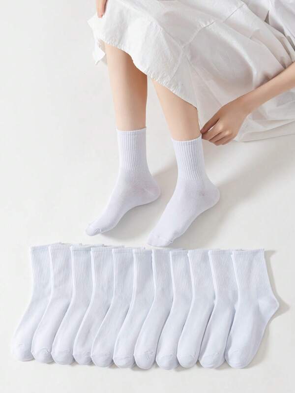 12 Paar weiße gestreifte Knöchelsocken für Damen, einfach zu kombinieren, atmungsaktiv, schweißabsorbierend, geruchsresistent, bis zum Mittelfuß für den täglichen Gebrauch