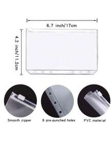 1pc A6 Faux Leather Budget Planner Set With 12 Zipper Bags - Cash/Card Organizer For Daily Office Use