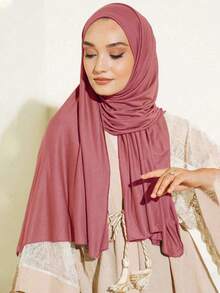 1件/3件装新款加大码针织头巾披肩，柔软休闲纯色女士围巾，女士面纱长袍配饰，适合日常祈祷、外出、情人节、母亲节、感恩节、圣诞节礼物，非常适合送给家人、姐妹、朋友、母亲作为服饰配饰。 - 墨綠色 - 查看 8