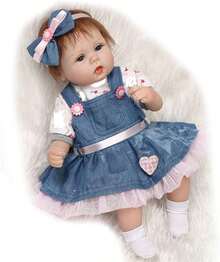 Ziyiui Vivid 55cm 22 Inch Reborn Baby Doll Girl Lifelike Soft Vinyl Newborn Doll Realistic Looking Toddler Toy Cute Kids Gift For Birthday Christmas - Mix - View 4