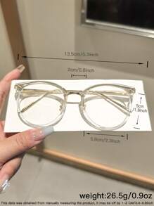 1 StückDamen Metall runden Rahmen stilvolle Gold helle Brille für den Schulanfang und Abschluss Geschenk