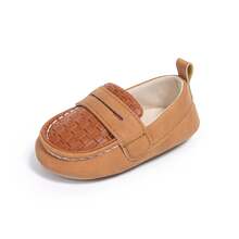 1Pair Kids' Solid Color Soft Bottom Loafers, Non-Slip Lightweight Formal Party Dress Shoes For Toddler Boys - Brown - View 10