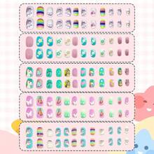 Ideal Swan 240 Pcs 10 Pack Press On Nails For Kids, False Nails Kids Press On Color Unicorn Animal, Children Acrylic Fake Nails Glue Full Cover Press On Nail Kits Set For 8-12 Year
