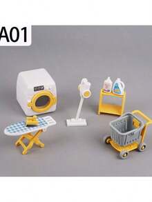1pc/8pcs Miniature Simulation Washing Machine, Toy Set, Mini House Furniture, DIY Model - Multicolor - View 6
