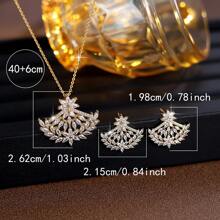 Set de 2 piezas de elegantes y de alta calidad joyas de nicho, incluyendo aretes y collar, adecuado para fiestas, citas y como regalo para ella