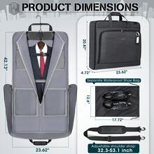 Garment Bags For Travel Carry On Garment Bag For Hanging Clothes, Suit Bag For Business Trips With Shoes Bag & Shoulder Strap, Waterproof Foldable Suit Luggage Bag For Men Women - Xám - Xem 3