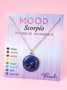 1pc Temperature Sensitive Color Changing 12 Zodiac Pendant Necklace, Fashionable Gold-Plated Zinc Alloy Mood Adjusting Jewelry For Girls - one-size - View 1