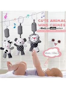 Baby Toy Cartoon Animal Plush Hanging Rattle Toy, Soft Plush Toy With Bell For Use In Crib, Car Seat & Stroller, Best Birthday Gift For Newborn 0-18 Months