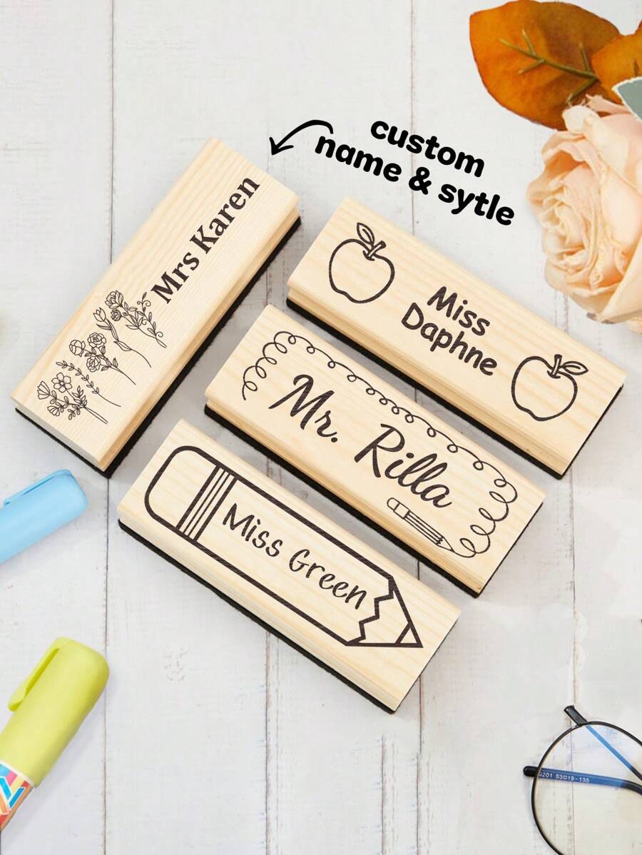 1pc Personalized Dry Erase Board Eraser – Custom Gift For Teacher From Student, Ideal For Birthday,Holiday,Or End Of School Year.Customized Style And Name Gift.Teacher Appreciation Gifts For Whiteboard.These Custom Erasers Make Thoughtful,Practical Gifts For Classroom Teachers,Daycare Workers,Or Homeschooling Parents,For School Supplies,Back To School