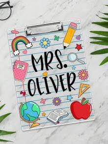 1pc Customized Acrylic Clipboard With The Teacher'S Name Printed On It,Personalized Teacher Clipboard, Teacher Appreciation Gifts, Teacher Gift, Custom Teacher Clipboard With Name, Teacher Acrylic Clipboard Gift - Notebook Clip - View 5