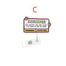 1pc Funny Acrylic Bling Retractable Badge Reel, Belt Clip Retractable Name Badge Holder For Nurse Doctor Student Worker Volunteer School Supplies, Back To School - Multicolor - View 5