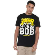 SPONGEBOB Maglietta oversize con icona da uomo (Nera)