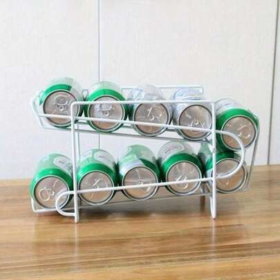 Metal Beverage Beer Rack Storage Organizer Holder Can Tank Kitchen Finishing Refrigerator Fridge Pantry Space Saver Tools 3