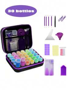 240/120/60/30 Slot Diamond Painting Storage Set, Diamond Painting Storage Container Tool Kit Box, Portable EVA Handicrafts, Jewelry And Bead Handbag, Including A Variety Of Accessories And Tools, Adult Art Is An Ideal Gift For Handicraft Enthusiasts