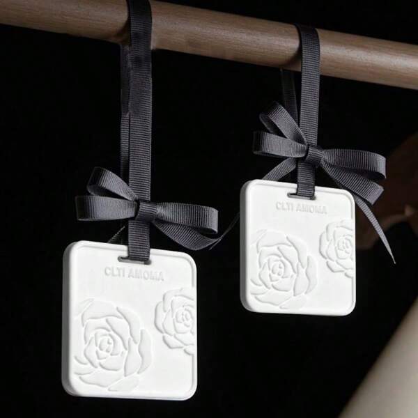 Set da 3 pietre diffusori di fragranza Camellia francese | Sachets aromatici in gesso a lunga durata 365 giorni, appendini per profumo antimuffa per armadi, regalo di Natale per la fidanzata/migliore amica, adatto per camera da letto, auto, ufficio e deodorante per la casa