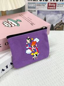 THE POWERPUFF GIRLS Multicolor Mini Coin Purse Card Holder Key Pouch Zipper Coin Wallet Cute Cartoon Policewoman Lipstick Storage Bag For Women Wallet Mini Wallet Purse Wallet Travel Wallet Back To School Supplies Stationery Pencil Pouch