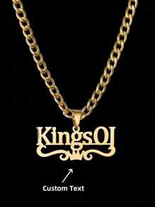 1 件金色玫瑰金复古 18K 镀金个性化名字项链，5 毫米链，男女定制签名项链，316L 不锈钢，无马赛克，非常适合日常佩戴和派对，非常适合万圣节礼物 - 适合所有季节感恩节圣诞节