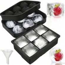 Strumento creativo per cubetti di ghiaccio, in silicone morbido e facile da staccare, stampo per cubetti di ghiaccio quadrati a 6 celle, vassoio per ghiaccio a congelamento rapido con coperchio, stampo in silicone per cubetti di ghiaccio per cocktail e whisky, stampo per cubetti di ghiaccio rotondi con coperchio per un facile rilascio