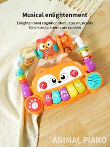 1pc Baby Fox Electronic Piano Toy, Multifunctional Early Education Intelligent Musical Toy, Suitable As Baby Gift (Color & Expression Pattern Random)