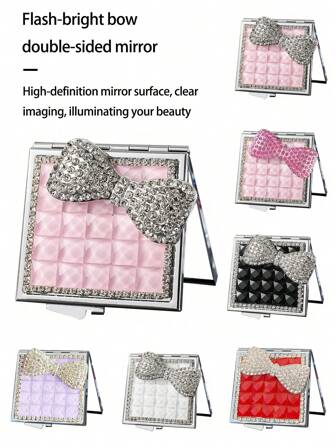 1pc Elegant Bowknot Compact Double-Sided Folding Mirror, Japanese/French Butterfly Design, Cute Princess Style, Portable For Travel, Home & Gift For Friends, Family, Girlfriend, Valentine's Day,Makeup,Cheap,Room Decor,Vanity,Travel,Bedroom,Makeup Accessories,Mirror,Vanity Mirror,Mini Mirror,Compact Mirror,Mirror Small,Hand Mirror,Cheap,Stocking Stuffers,Makeup,Makeup Tools,Cheap Stuff,Gifts,Gifts For Women,Christmas Gifts