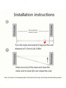 1pc Punch-Free Multi-Functional Telescopic Rod, Simple Installation, Perfect For Bathroom Shower Curtain Rod, Balcony Drying Rod, Wardrobe Hanging Clothes Rod, Door Window Hanging Curtain Rod, Curtain Rod Holder, Bathroom Accessories