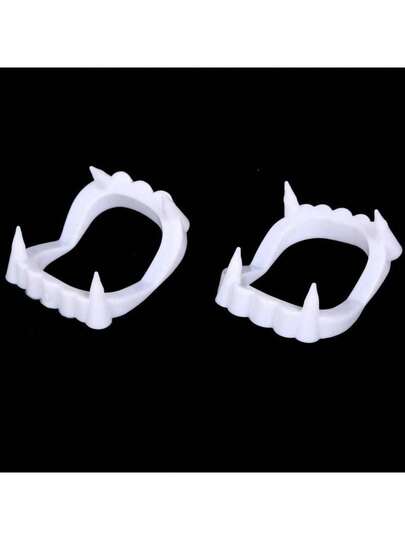 10pcs Halloween Vampire Fangs Demon Zombie Teeth, April Fools White Plastic Teeth