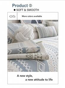 1 pieza Alfombra de sofá bohemia con diseño fresco, cojín de asiento fresco de verano, funda antideslizante para respaldo, toalla resistente a arañazos de gato, apta para sofás en L y sofás de 1/2/3/4 plazas