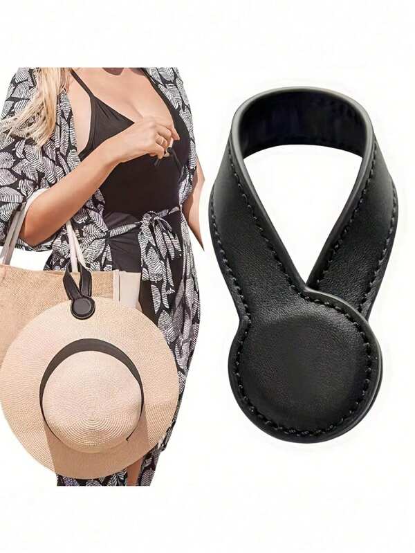 Hat Clip,Stylish Faux Leather Hat Clip With Magnetic Attachment - Portable For Bags And Backpacks, Suitable For Sun Hats, Hands-Free Backpack & Bag Accessory For Sun Hats,Travel Essentials With Easy Attachment Design ,Perfect For Travel & Storage Holiday Essentials Holiday Travel Essentials Travel Bag Travel Accessories
