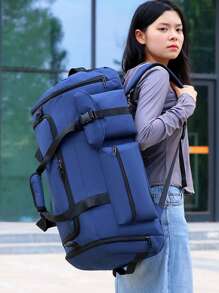 Dry And Wet Separation, Independent Shoe Compartment, Multiple Carrying Methods, Large Capacity Sports Luggage Bag, Multi-Compartment Design, High-Density Fabric, Available In Black/Gray/Blue, Suitable For Outdoor Light Travel/Yoga Fitness Swimming/Basketball Football Tennis Skiing/Unisex