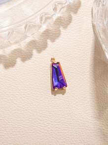 Lot de 5 pendentifs géométriques en cristal trapézoïdal coloré plaqué cuivre, adaptés à la fabrication de colliers, bracelets, boucles d'oreilles et porte-clés