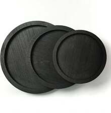MEIJUANAACYS EXCEL 13 Inch Black Round Wooden Tray, Decorative Serving Trays Ottoman Coffee Table Candle Holder Home Decor Accessories - 黑色 - 查看 11
