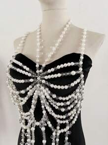 1PC Graceful Flexible Butterfly Rhinestone Tassel Dress For Women Sexy Body Chain Jewelry For Party Nightclub Stage Accessories