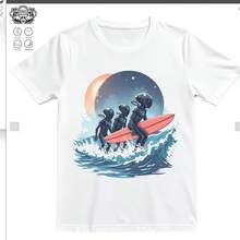 ALIENS~1220g High-Quality Pure Cotton T-Shirt With Minimalist Printing, Soft And Breathable Fabric, Comfortable And Loose, Suitable For All Day Wear, Suitable For Office Casual Wear, Spring And Summer Daily Appearance, Elegant And Youthful Design Ropa De Hombre - 白色 - 查看 1