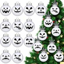 24 Pcs Wooden Halloween Decorations Christmas Tree Decoration Circular Party Atmosphere