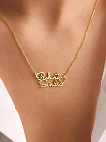 Collar personalizado de plata de ley 925 con dos nombres y acento de corazón - Regalo personalizado para parejas, amantes, cónyuges y almas gemelas - Ideal para aniversario, compromiso, Día de San Valentín, citas románticas, celebraciones de bodas y momentos de amor eterno