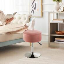 Adjustable Ottoman Stool Pink Vanity Stool Vanity Chair For Makeup Room Stool Chair For Vanity Stool With Storage Makeup Stools With Storage Swivel Makeup Chair For Bathroom Velvet - Hot Pink - View 7