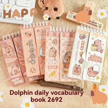 4pcs Capybara Word Notebook, Student Daily English Vocabulary Record Book, Thickened Portable Pocket Notebook, Account Book, Diary, Back To School Supplies