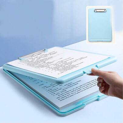 1 Stück Kunststoff Mehrzweck Schreibunterlage, Testpapier Aufbewahrungsbox und Aktenordner für Bürotisch Organisation, Schul- und Bürobedarf für Zuhause, Dokumentenordner, tragbare Ablage, leichte Aufbewahrung, schnell zugänglicher Dokumentenorganizer für Papiere, Notizen, Arbeitsblätter, Kunstskizzen, Journale, Lernmaterialien, Dekoration für Arbeitszimmer, ideales Geschenk für Studenten und Berufstätige